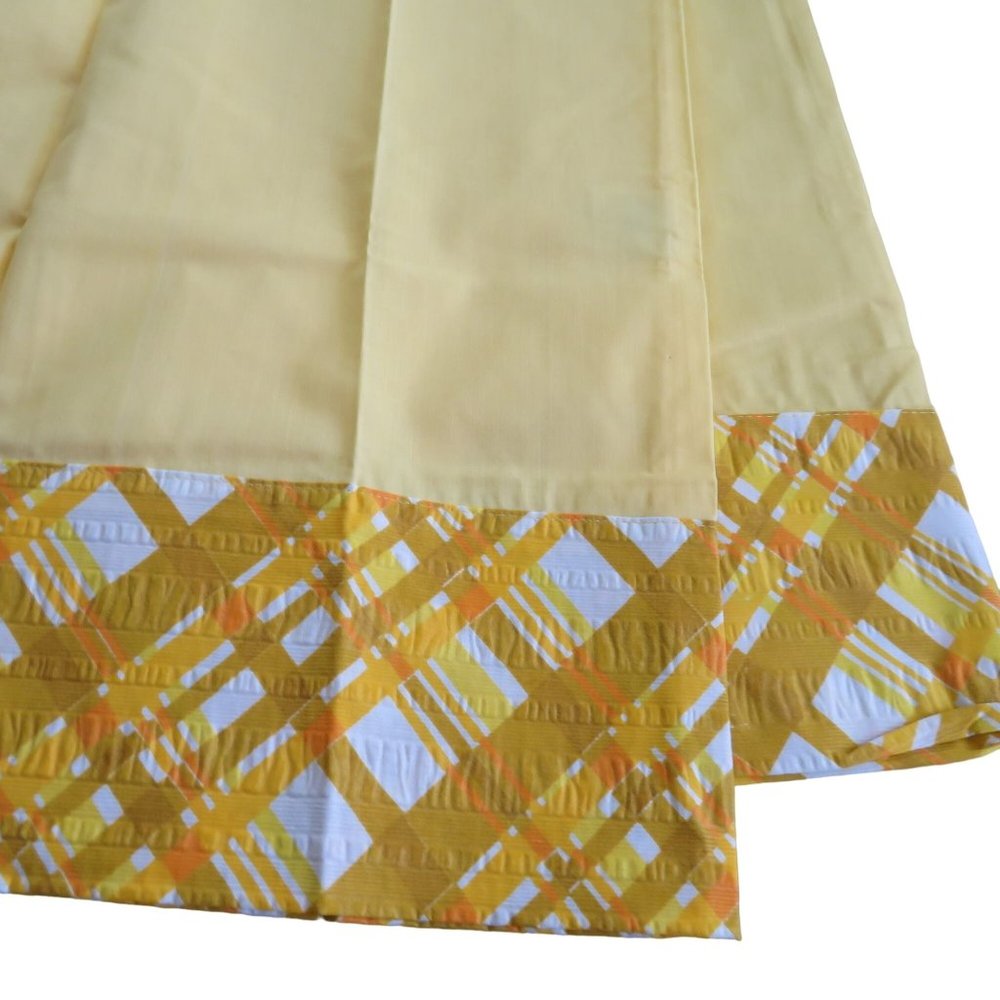 Vintage JP Stevens Pillowcases 2 Standard Yellow Plaid Edge No Iron Percale NEW